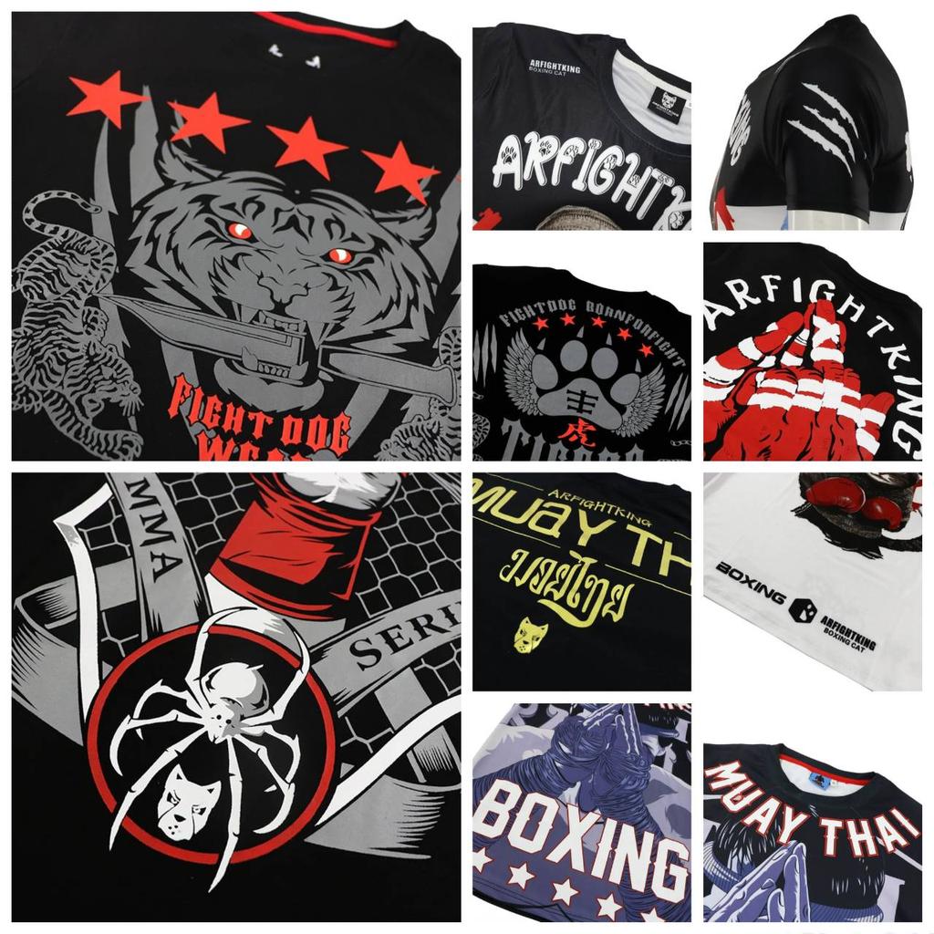 MMA Breathable Boxing Jerseys Tiger Muay Thai Kick Boxing Sweatshirt Men T-Shirt