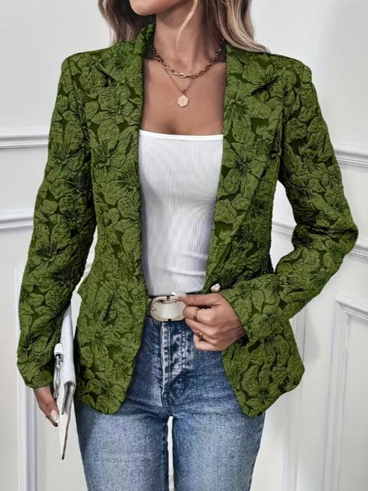 Women S Casual Short Blazer Retro Lily Jacquard Slim Fit