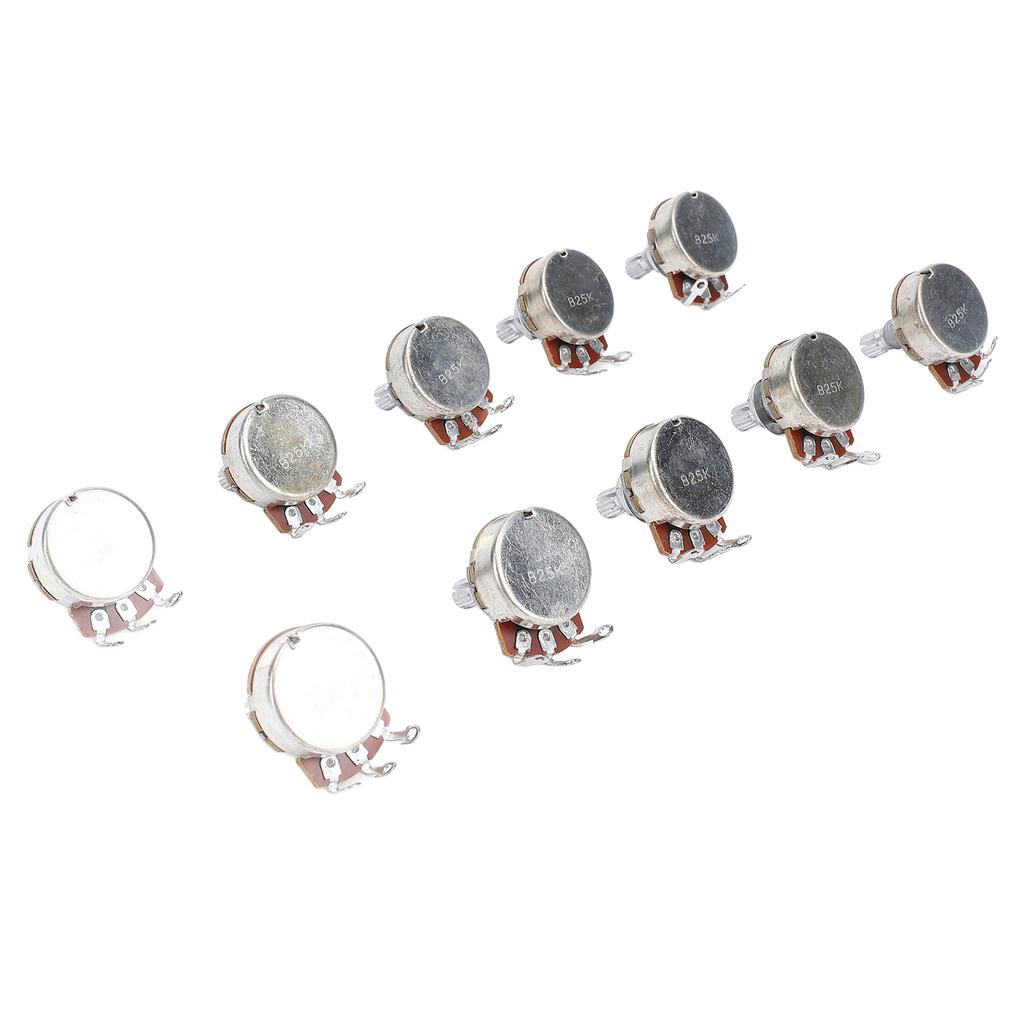 10 Pcs Guitar Potentiometer 18mm Shaft 25K Ohm Bass Metric M8 Electric Bass Guitar Pots for Volume Tone Control B25K