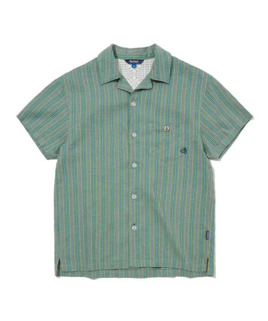 PENFIELD Hemp Blend Resort Open Collar Short Sleeve Shirt Green_Fs2Wr21U