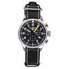 Авиационный Хронограф Кожаный Ремешок Черный Циферблат Кварцевые 27665 100М Мужские Часы