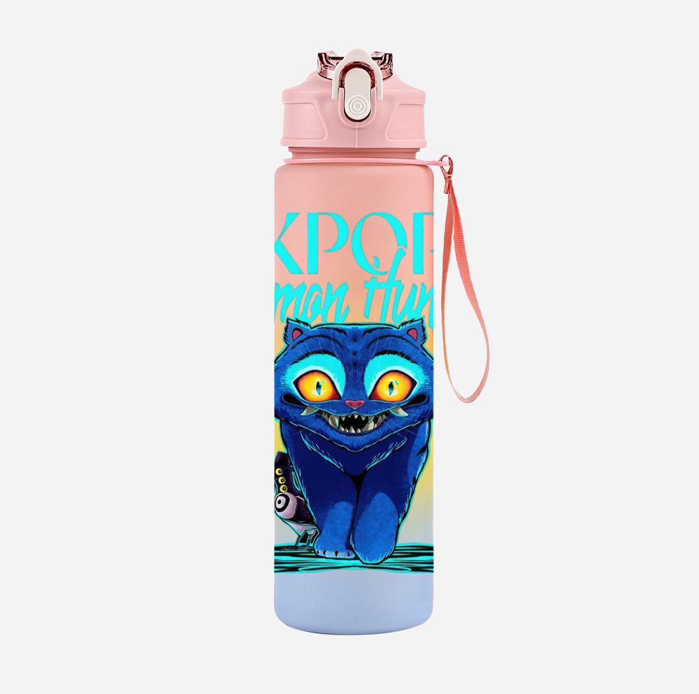 750Ml Water Bottler K-Pop Demon Hunters Printed Character Water Cup Large Capacity Outdoor Portable Rope Drinking Bottle for Boy Girl Gift