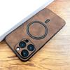 Luxury PU Leather Deer Case For iPhone 15 14 13 12 11 Pro Max 15Pro 14Pro 13Pro ProMax For Magsafe Wireless Charge Full Cover On