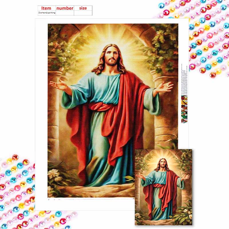 5D DIY Полная круглая алмазная живопись "Религиозный" Вышивка крестом Домашний декор Подарок