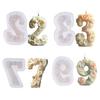 3D Floral Number Silicone Candle Molds for Epoxy Resin Candle Soap Home Decoration Making Gypsum Silicone Molds