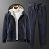 Tracksuits Men Sporting Sets Winter Warm Thick Two -Pieces Set