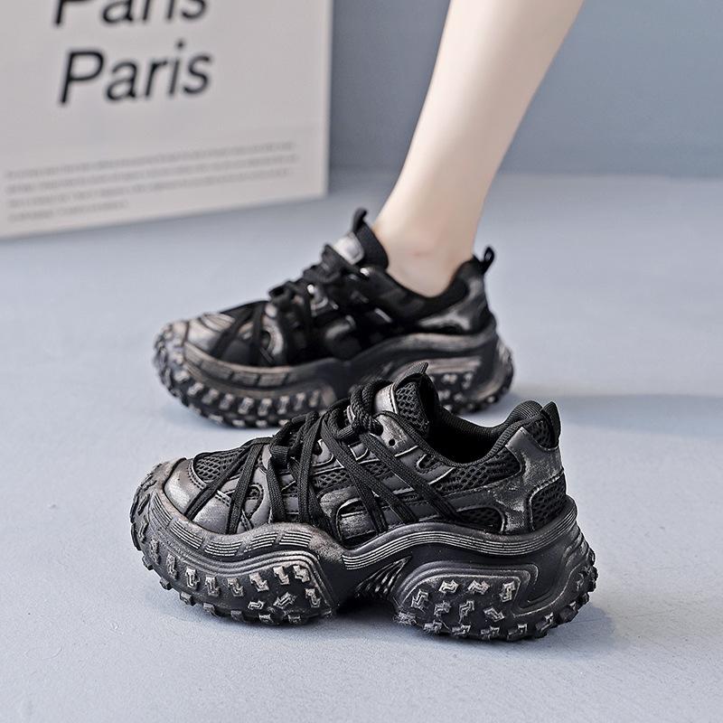 Trendy Brand Tire Sole Dad Shoes Women's 2025 New Autumn Shoes Thick Sole Heightening Sports and Leisure Shoes Women HXX-M-91