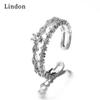 Lindon Classic Copper Alloy Zircon Ring Ladies Jewelry Wedding Promise Party Gift