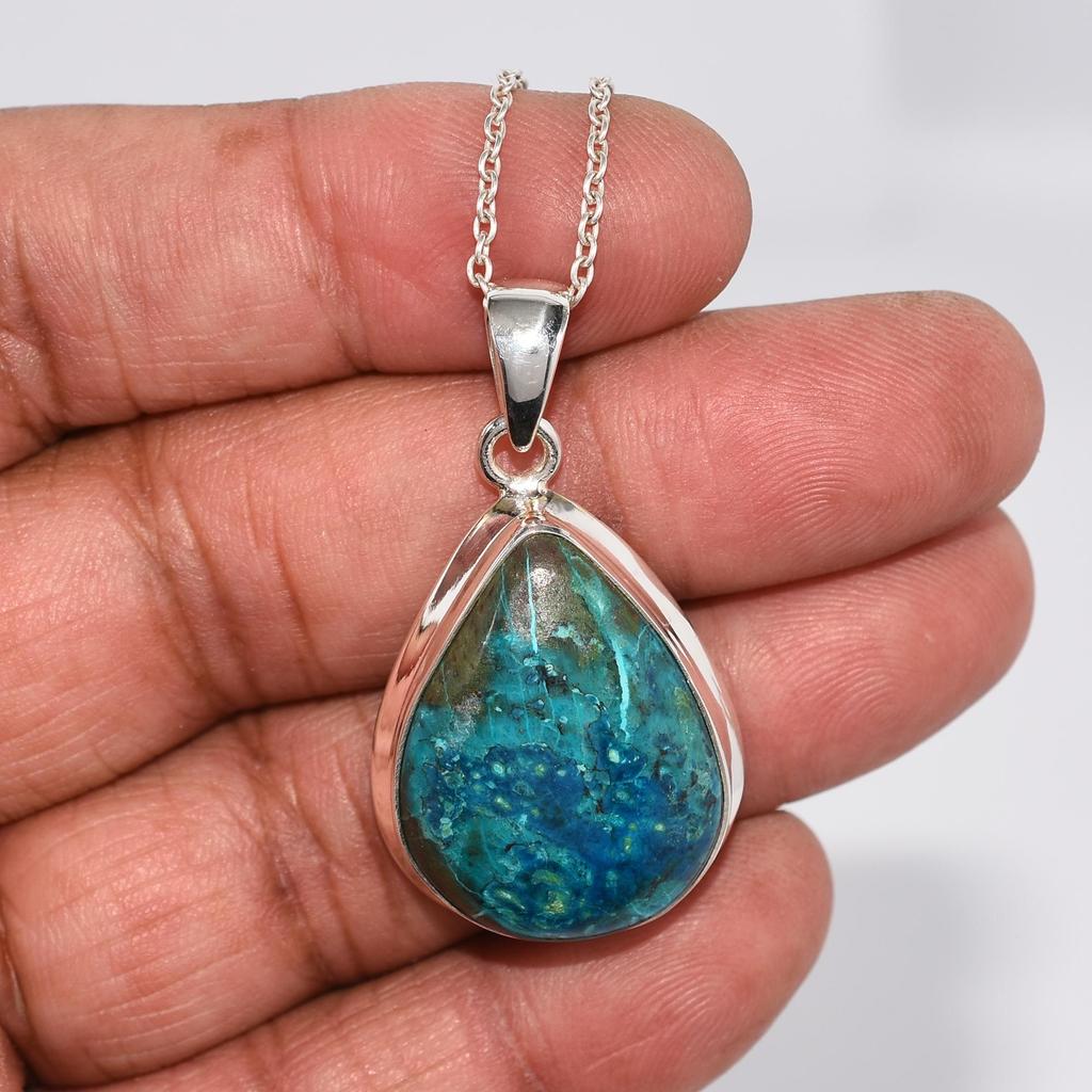 Shattuckite Pendant, 925 Sterling Silver, Handmade Pendant, Statement Pendant, Gemstone Pendant, Jewelry Gift Pendant, Shattuckite stone