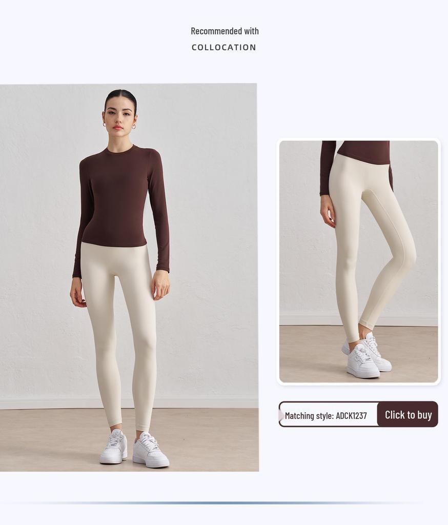 SNU Осенний свитшот с круглым вырезом, облегающий топ для йоги - Ощущение обнаженности, с длинным рукавом, фитнес базовый слой