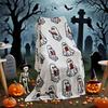 Halloween Throw Blankets Ghost Reading Book Blanket Cute Fluffy Blanket Home Soft Warm Bedspread Couch Sofa Mat Decoration