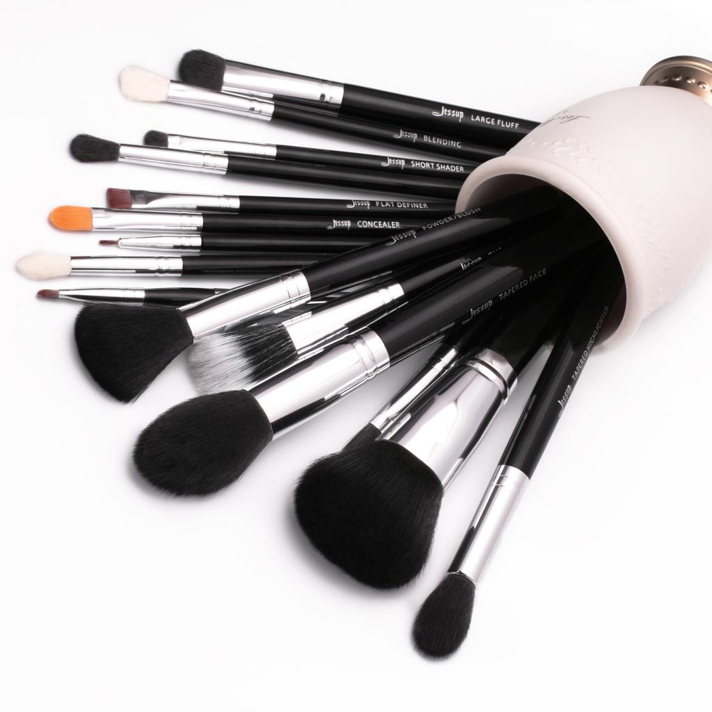 Набор профессиональных кистей для макияжа, 15 шт (Black / Silver)