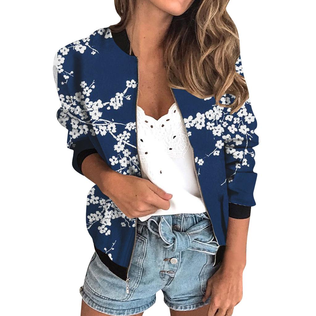 20256 autumn women's jacket zipper short 3D printing painted pattern women's fashion single item one generation