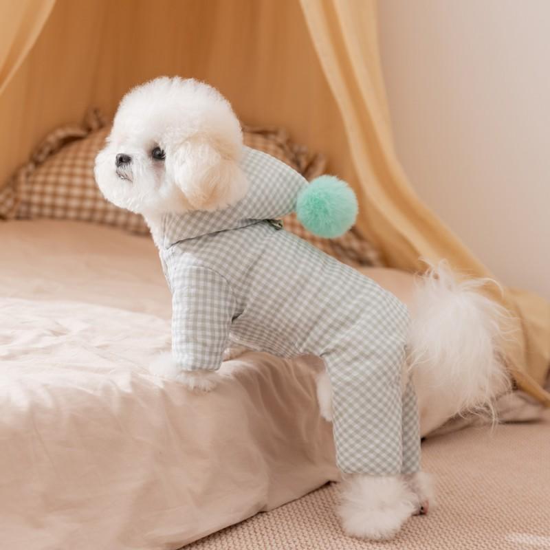 Thick Warm Bubble Grid Cotton Dog Sweater Small Breeds Christmas Holiday Pet Apparel