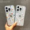 Small Flower Heart Graphic For Magsafe Wireless Charger Phone Case For iPhone 16 16E 15 14 13 12 11 Pro Max XS XR X Clear Cover