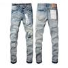 ZYLLO Blue Ripped Jeans High Street Casual Pants