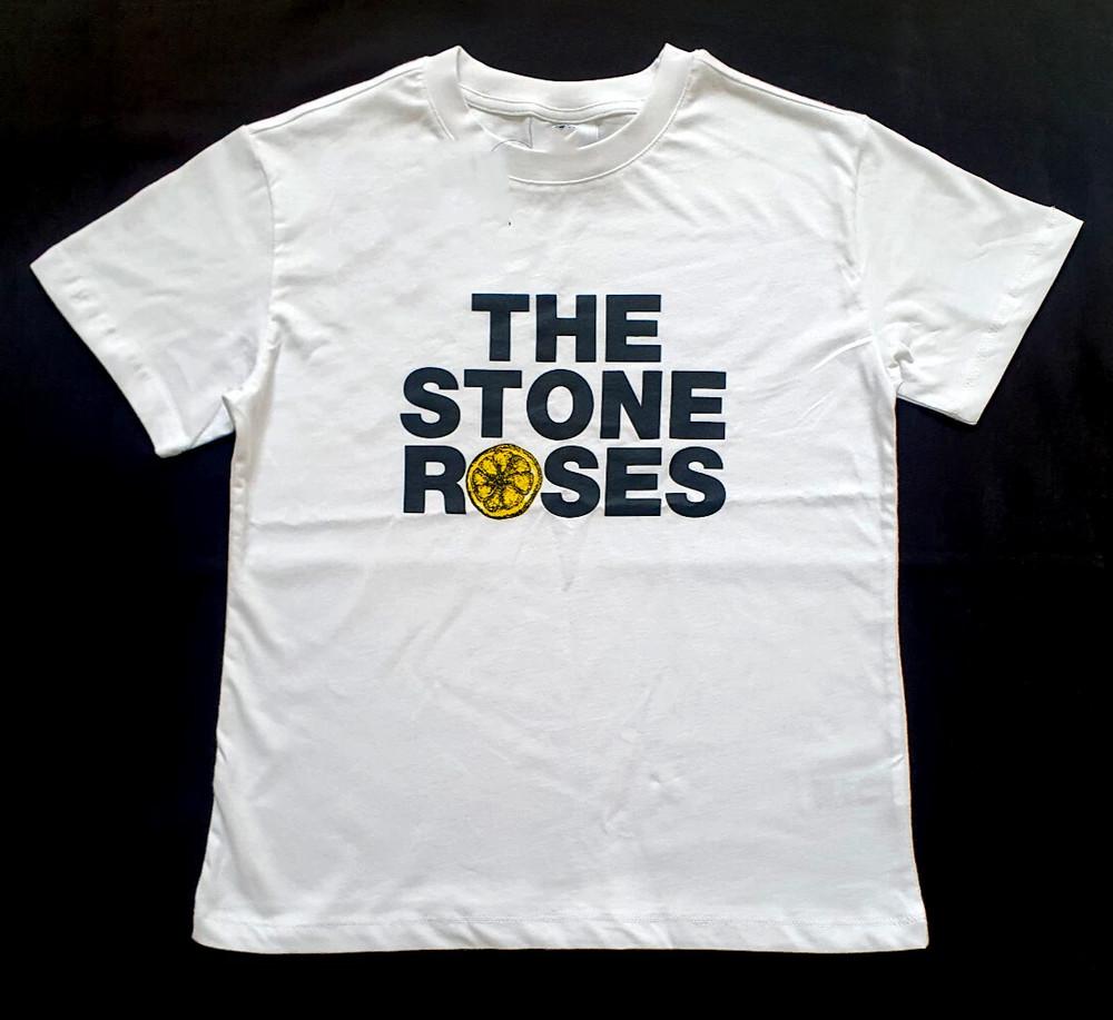 THE STONE ROSES Группа Базовый Логотип Белая Футболка Полный Размер S-5XL Унисекс Футболка