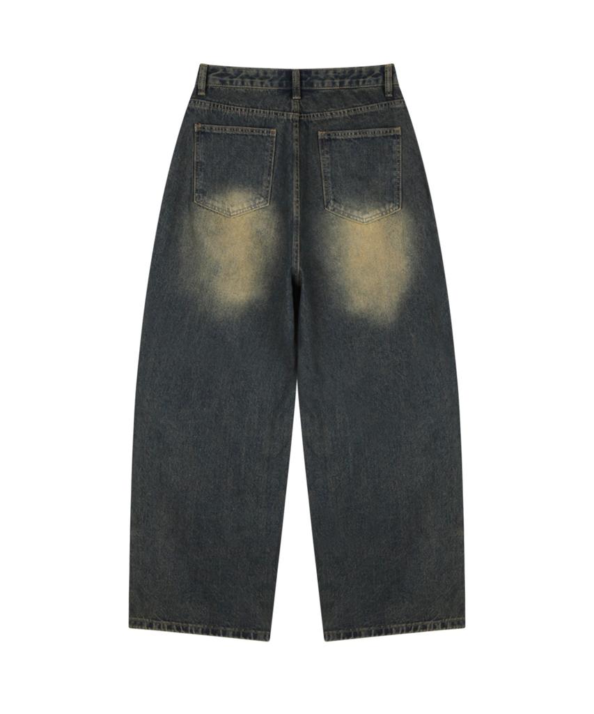 NTET Vintage Front Pintuck Denim Pants (Vintage Black)