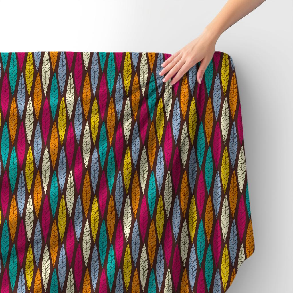 Royal Samt Stoff Polyester Zum Nähen - Motiv Geometrisch Blätter