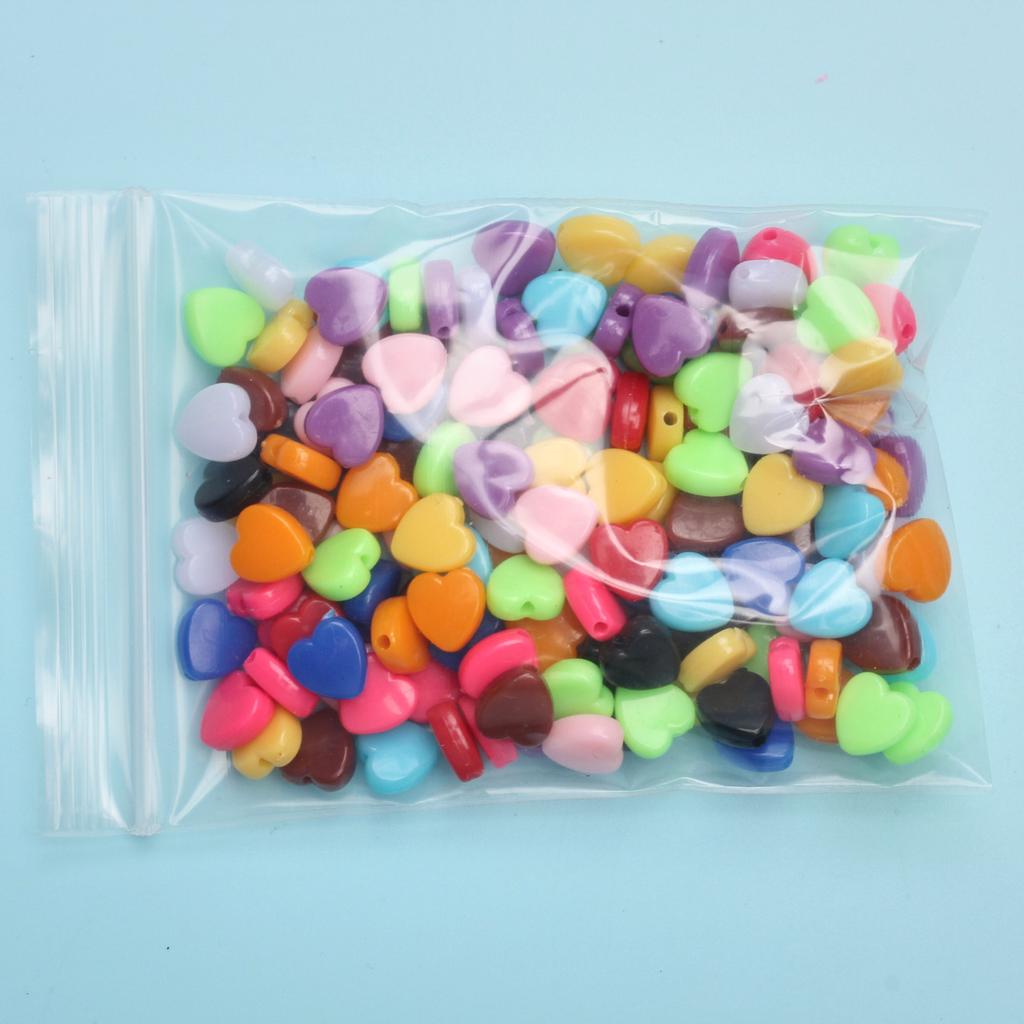 Hanmade DIY Accessories Loose Beads Candy Color 150pcs Handmade Supplies Flat Heart Beads Crafted For Jewelry Making Acrylic