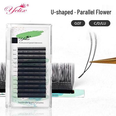 Двойные Шенг U-образные бархатные цветы Наращивание ресниц - Натуральные, Не осыпаются, Супермягкие для салонного использования.