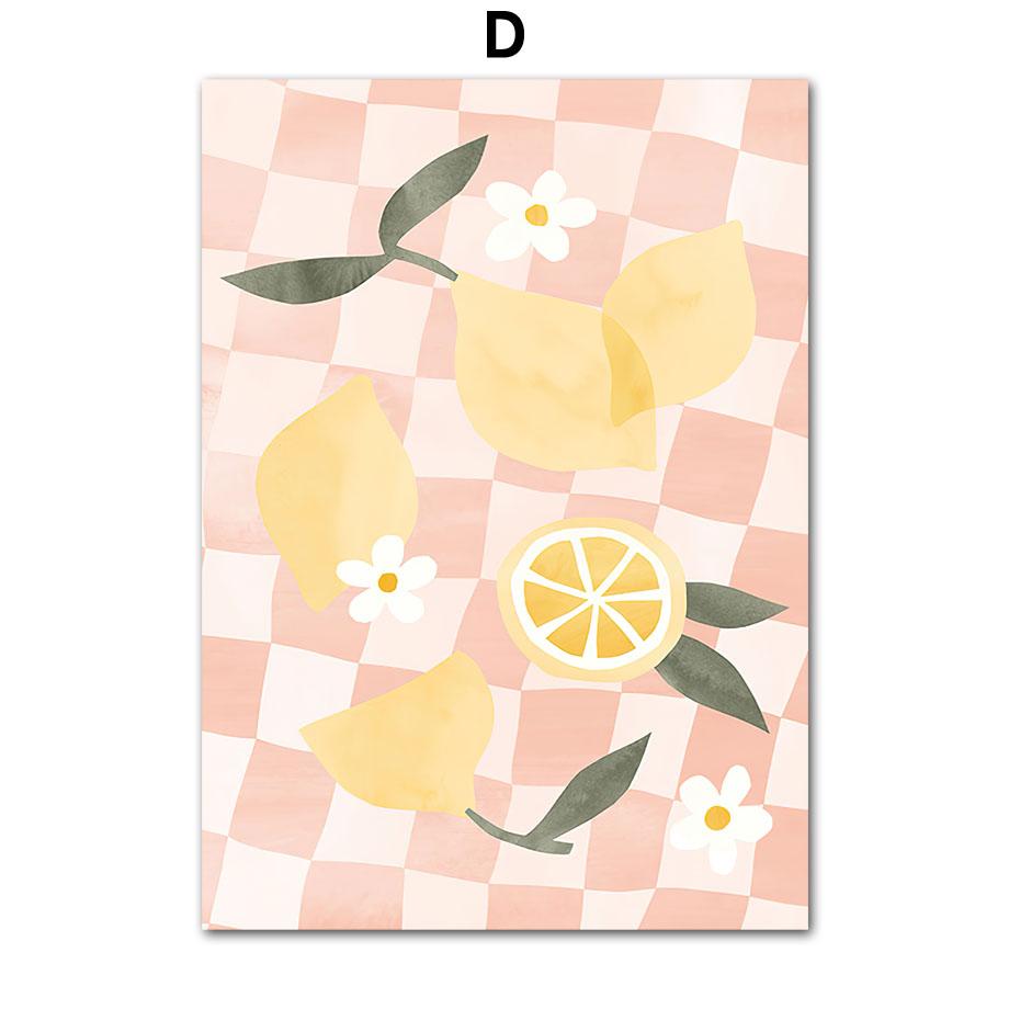 Матисс Цветочный коктейль Лимон Персик Ретро Настенная живопись Холст Картина Скандинавские постеры и принты Настенные картины для декора гостиной