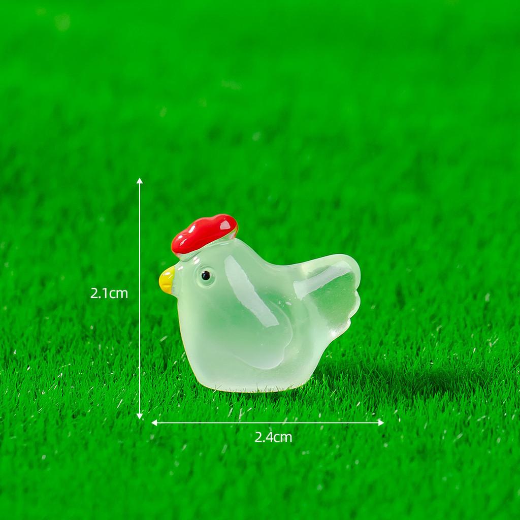 Милая люминесцентная полимерная фигурка курицы, садовое украшение, в восьми цветах