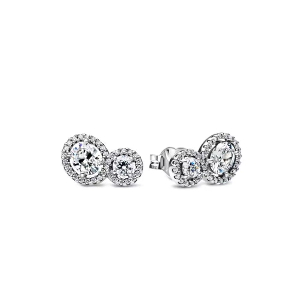 Fashionable 925 Silver Heart-shaped Flower Square Butterfly Earrings Suitable for Women's Fashion Jewelry Gifts