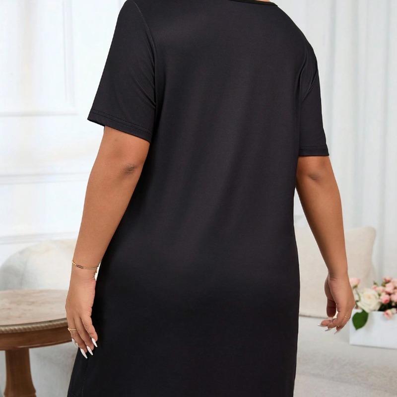 Summer Dress Women's Pajamas Plus Size Short-sleeved Short Casual Nightgown Loose Homewear