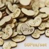 New 100pcs Rustic Wooden Love Heart Wedding Table Scatter Decoration Crafts
