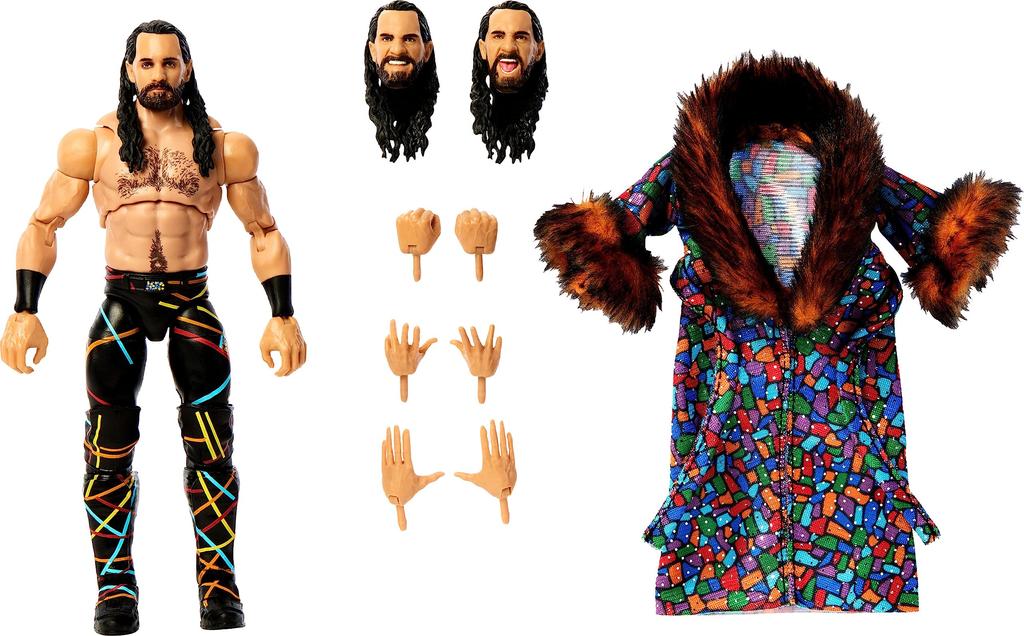 Mattel Фигурка WWE Seth Rollins Ultimate Edition со сменными реалистичными аксессуарами, шарнирная, детали, 6 дюймов