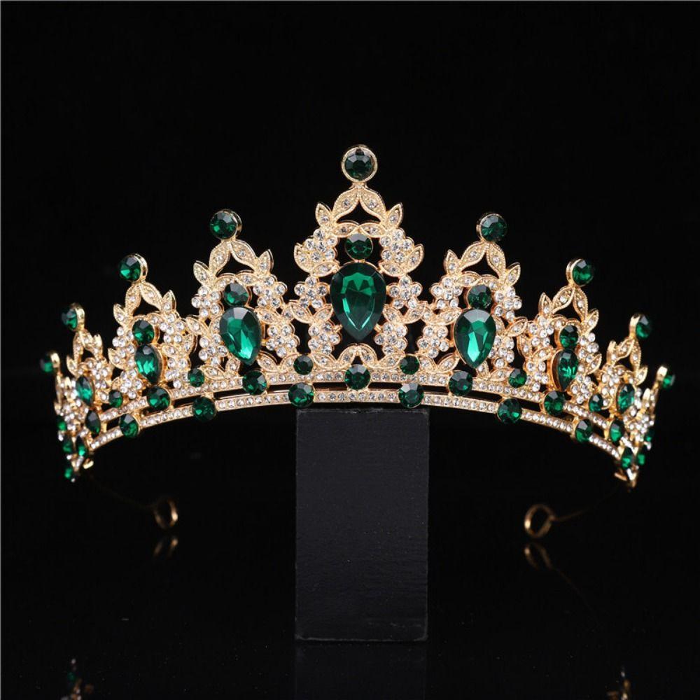 Shiny Bridal Jewelry Sets Baroque Style Crystal Headdress Rhinestone Bridal Crown Princess