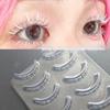 Long Cross White Lashes Thick Eye Makeup Tools Woman's Beauty White False Eyelashes  for Cosplay