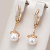 Модные длинные серьги-капли с жемчугом для женщин, цвет розового золота, аксессуары с натуральным цирконом, винтажные, для вечеринки, изящные повседневные украшения