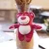 Ins Cute Pink Bear Pendant Plush Toy Doll Girl Heart Bear Bag Hanging Keychain Women