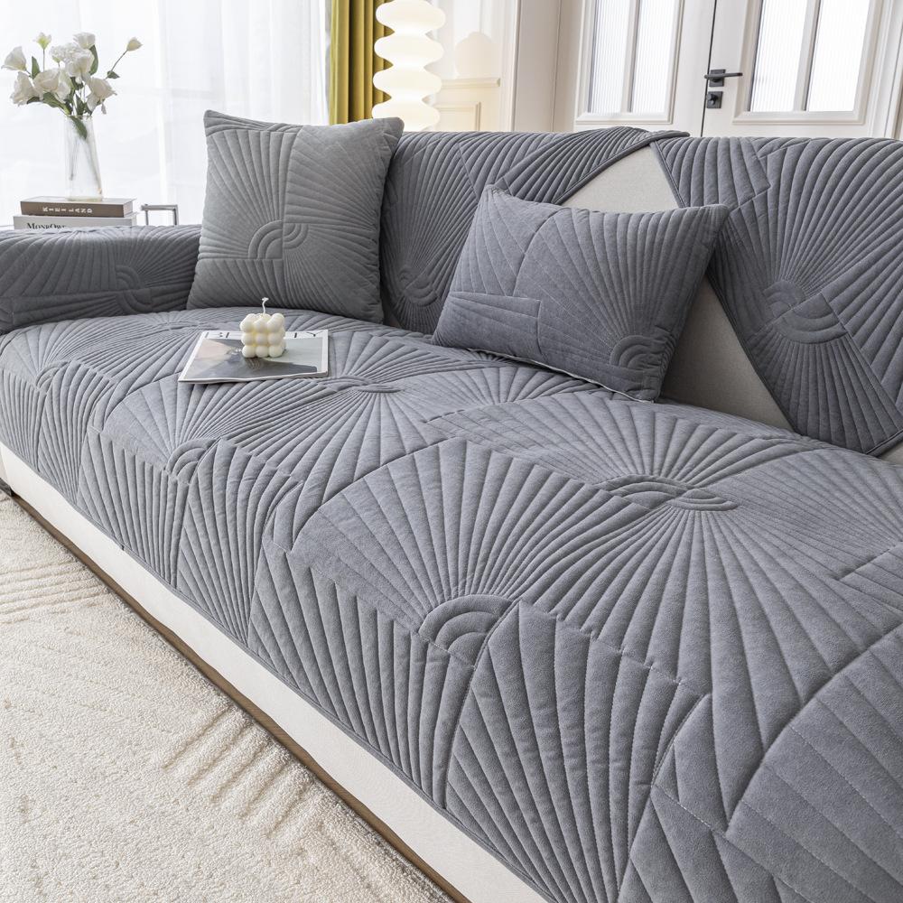 Cream Blizzard Velvet Sofa Cushion Autumn And Winter Non-Slip Cushion Premium Sofa Cover Seat Cushion Cover