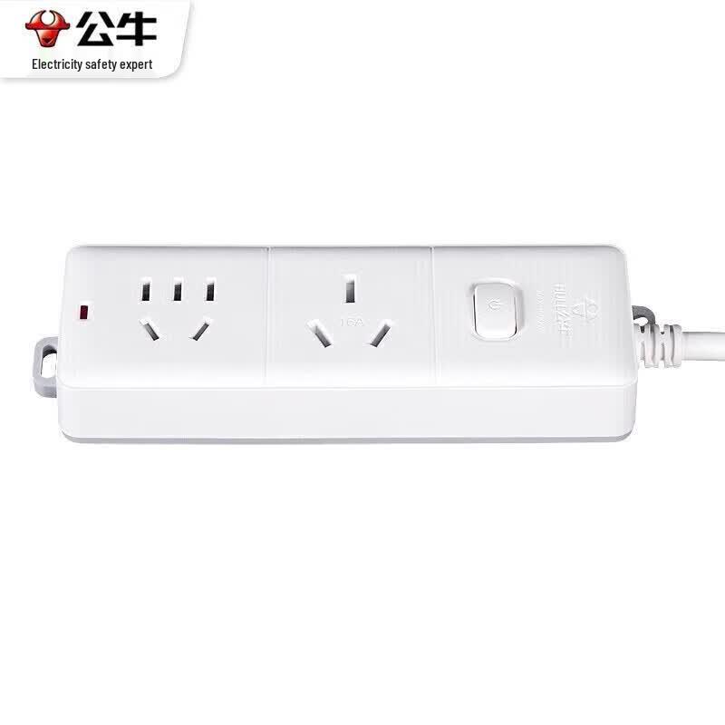 BULL GN-606D 2-Gang 16A Power Strip with 3m Cable