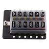 12 Ways Blade Fuse Holder Block, Car Boat Marine Fuse Box Holder Indicator 12V~24V Power Distribution Panel Board Car Kit Fuse