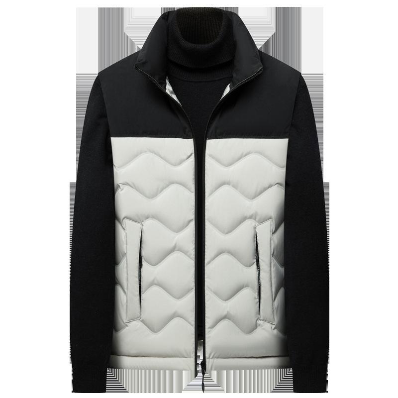 Осенне-зимний мужской жилет без головы с воротником-стойкой, сшитый из пуха, мужская зимняя теплая куртка-жилет