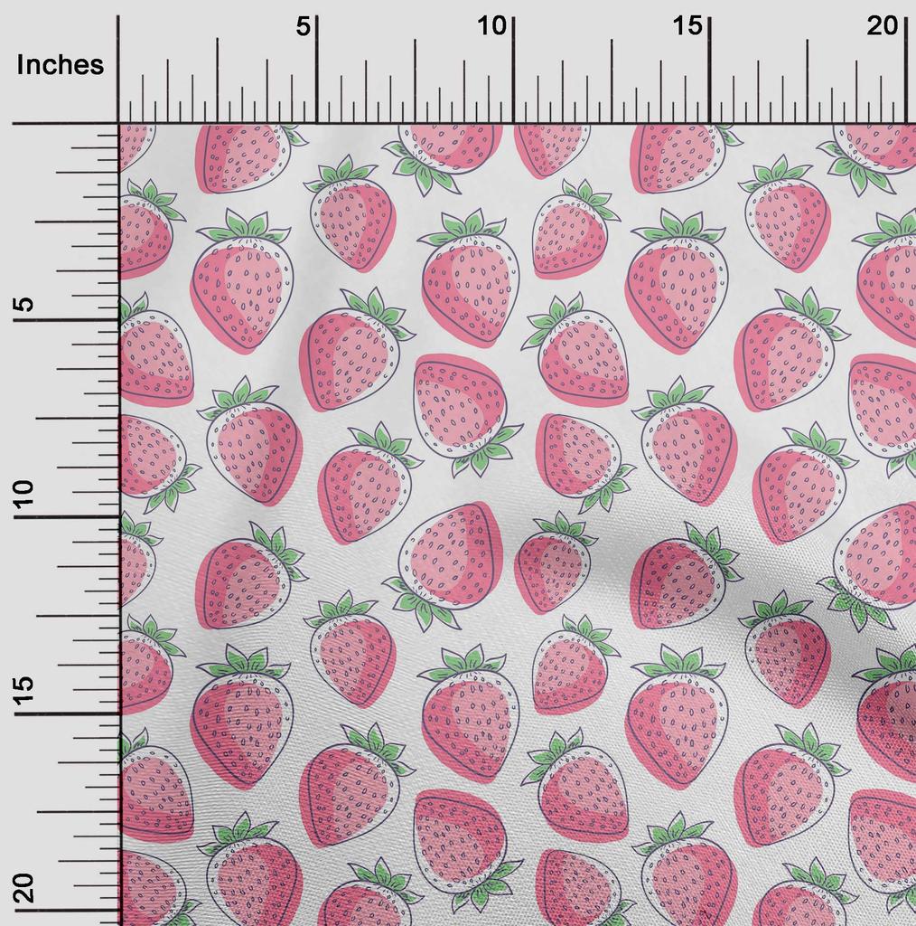 oneOone Ткань Cotton Flex Aqua Blue с рисунком клубники, швейные проекты для творчества, принты на ткани по ярдам 40 дюймов