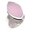 Кольцо из стерлингового серебра 925 пробы с натуральным розовым халцедоном, размер 10 J0G12