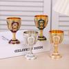Classic Metal Goblet European Style White Wine Cup Creative Wine Glass  Family Friend Neighbor Gift