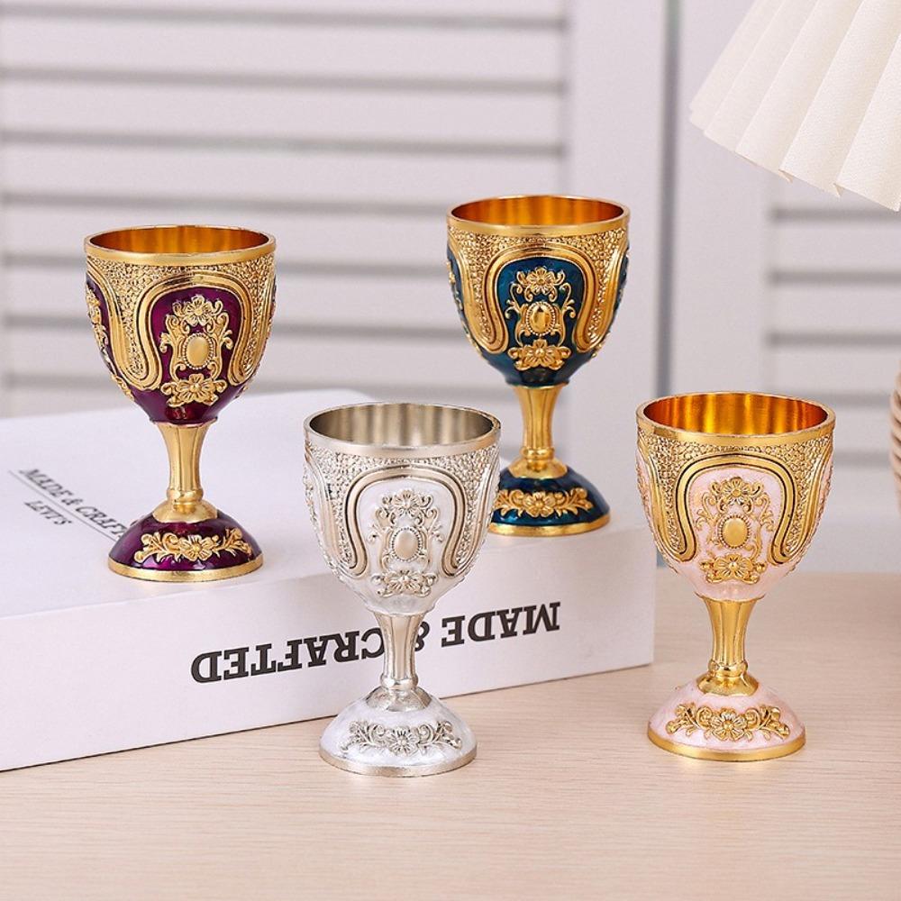 European Style Wine Glass Classic Metal White Wine Cup New Goblet Family Friend Neighbor Gift