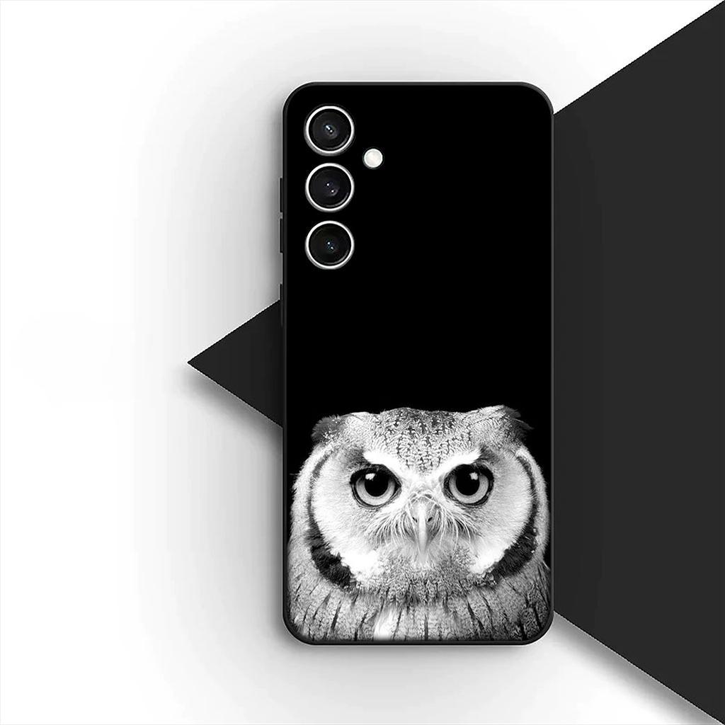 Soft Cover for Samsung Galaxy S24 S25 S23 FE Ultra Plus S7 Edge S25+ S23+ A56 5G Casing Phone Case Wallpaper Owl Bird
