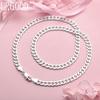 925 Sterling Silver 20/24 Inch 7mm Side Chain Necklace Fashion Gift Wedding Jewelry