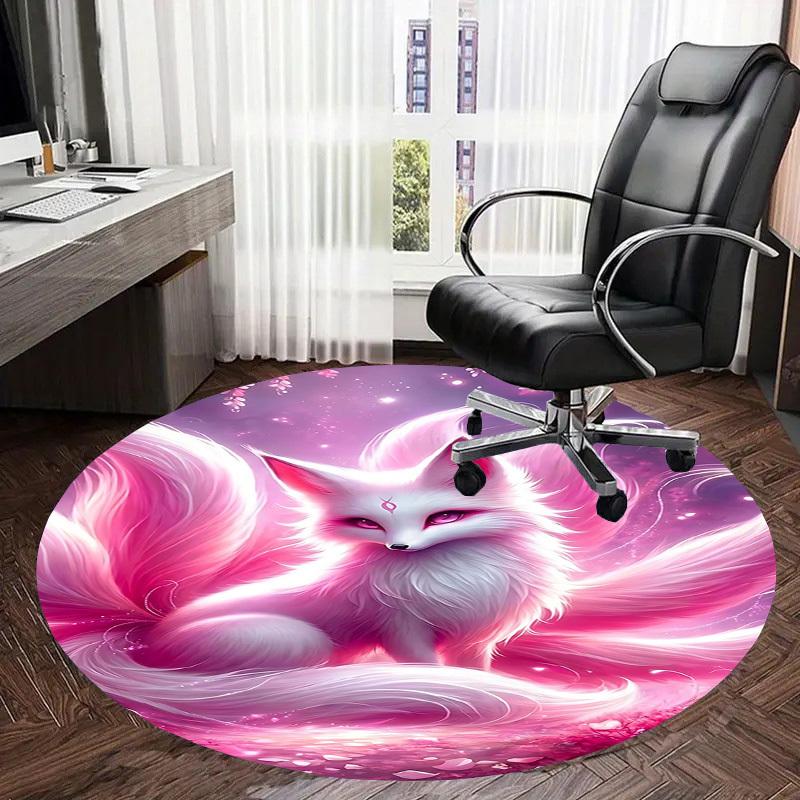 1PC Fox Non-Slip Floor Round carpet, Office, family, bedroom, Large Area Rug Indoor Rugs, Durable PolyesterH0367