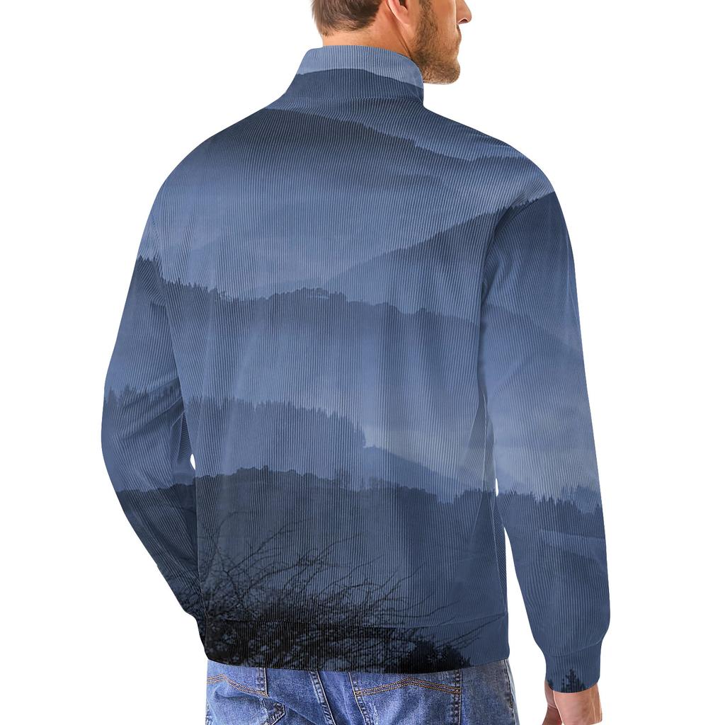 Мужская повседневная толстовка в стиле ретро с градиентным принтом