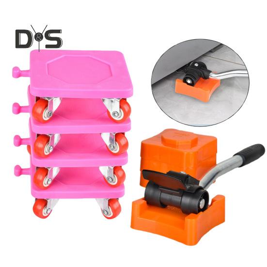 Набор инструментов для подъема мебели Грузоподъемность 500 кг Легко устанавливаемый слайдер для бытовой техники Подъемная подкладка Инструмент для перемещения мебели