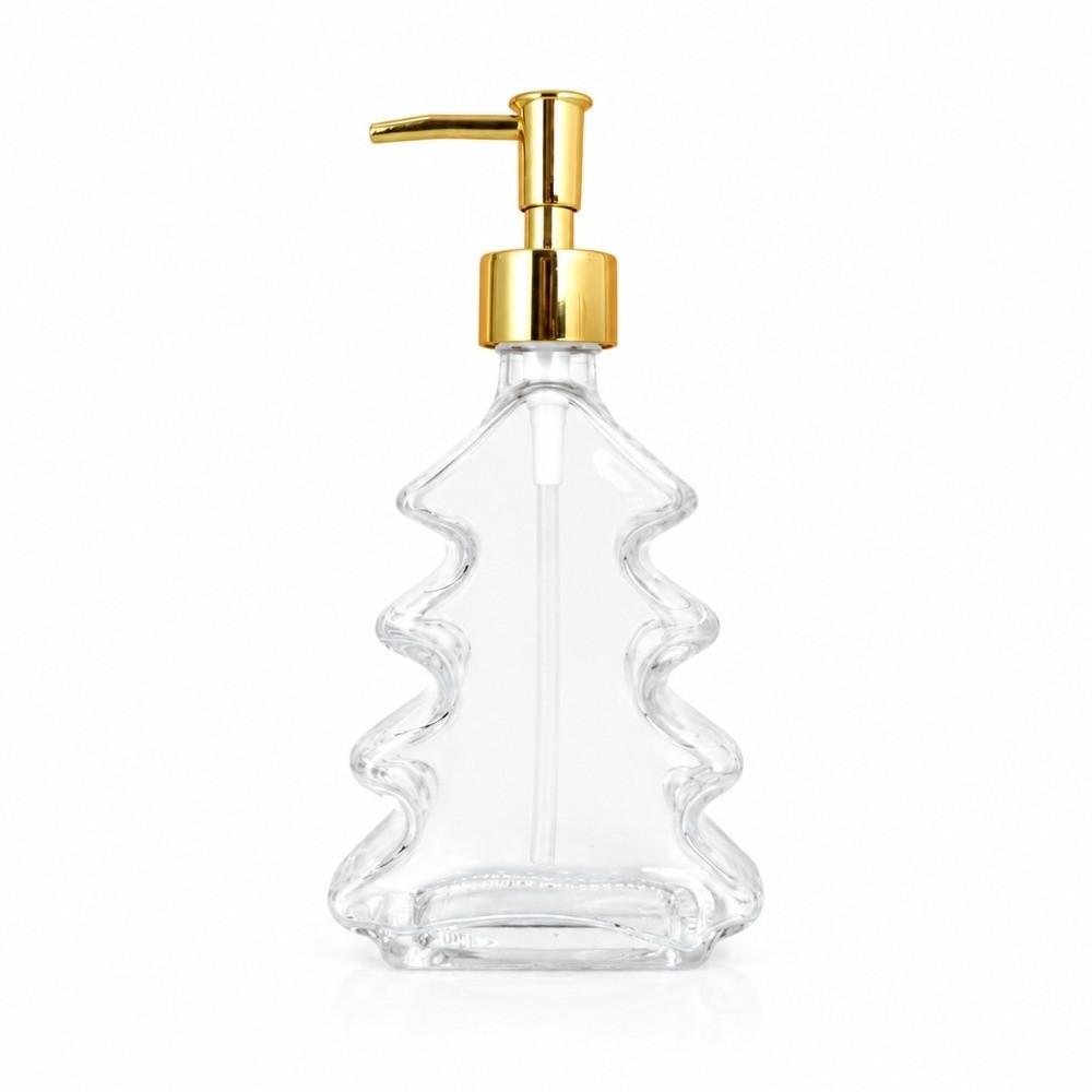Christmas Tree Shape Soap Dispenser Reusable Glass Dispenser Bottle Countertop