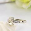 925 Sterling Silver Rings Beautiful Pretty Fashion Wedding Heart Party White Gold Color Cute Women Stone Crystal Luxury Jewelry